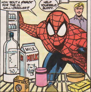 spider-man has milk snack